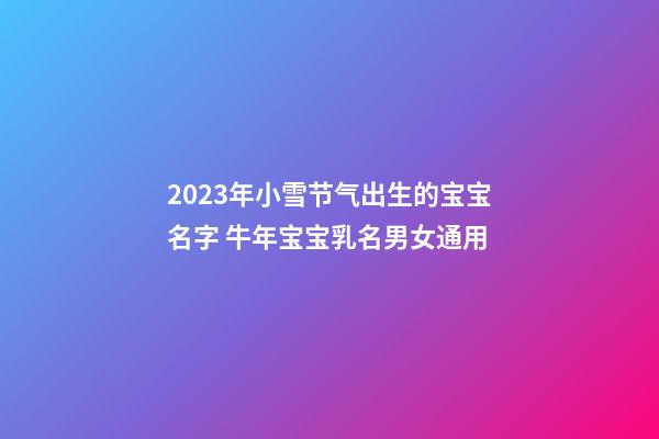 2023年小雪节气出生的宝宝名字 牛年宝宝乳名男女通用